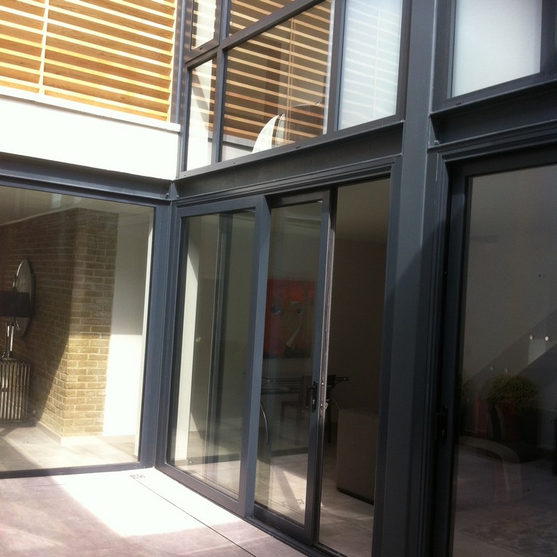 Anthracite aluminium sliding patio doors fitted in Streatham